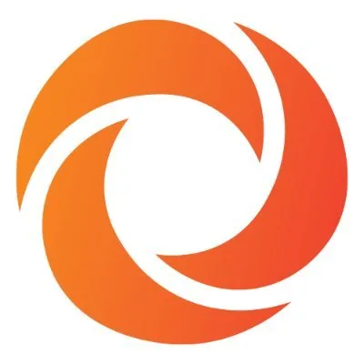 Símbolo circular de color naranja separado en tres partes